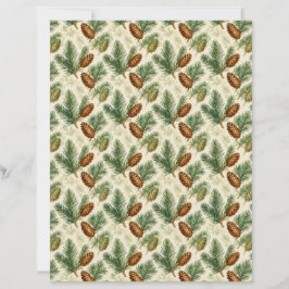 Evergreens and Cones Scrapbook Paper