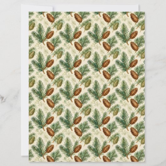 Evergreens and Cones Scrapbook Paper (正面)