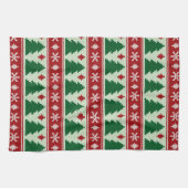 Evergreens & Snowflakes Knit キッチンタオル (横)