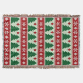 Evergreens & Snowflakes Knit スローブランケット (正面)