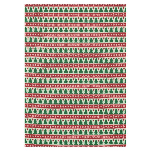 Evergreens & Snowflakes Knit テーブルクロス (正面)