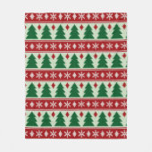 Evergreens & Snowflakes Knit フリースブランケット (正面)