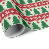 Evergreens & Snowflakes Knit ラッピングペーパー (ロールコーナー)