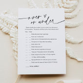 EVERLEIGHの上または下のブライダルシャワーゲームカード 招待状