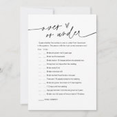 EVERLEIGHの上または下のブライダルシャワーゲームカード 招待状 (正面)