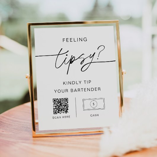 EVERLEIGHの感じTipsy Sign、Venmo Cashapp Tip ポスター