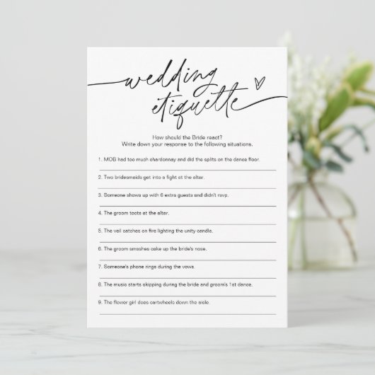 EVERLEIGHの結婚エチケット911ブライダルシャワーゲーム 招待状 (スタンド正面)