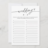 EVERLEIGHの結婚A-Zブライダルシャワーゲームカード 招待状 (正面)