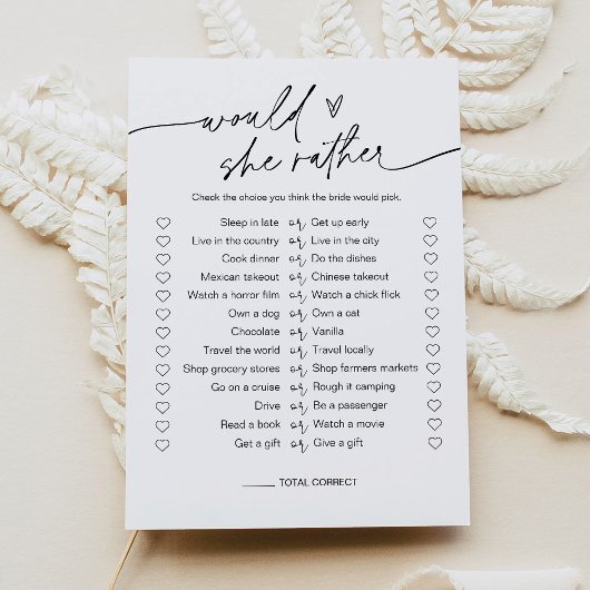 EVERLEIGHは彼女はむしろブライダルシャワーのゲームカード 招待状