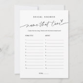 EVERLEIGHネームズチューンゲームブライダルシャワー 招待状 (正面)