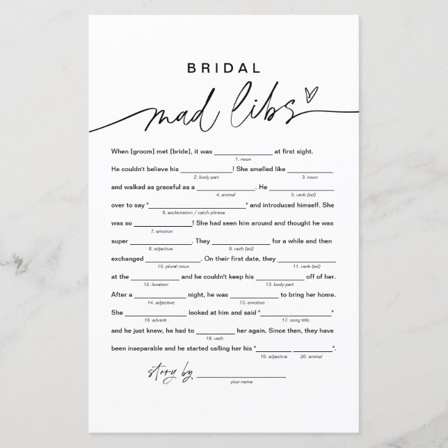 EVERLEIGHブライダルシャワーLibs、入力空白の: (正面)