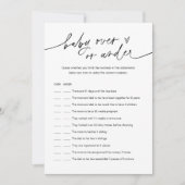 EVERLEIGHベビーベビーシャワーゲームカードの上または下 招待状 (正面)