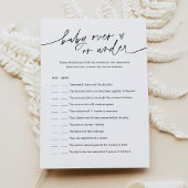 EVERLEIGHベビーベビーシャワーゲームカードの上または下 招待状