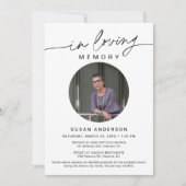 EVERLEIGHミニマリストのお葬式のお知らせ 招待状 (正面)