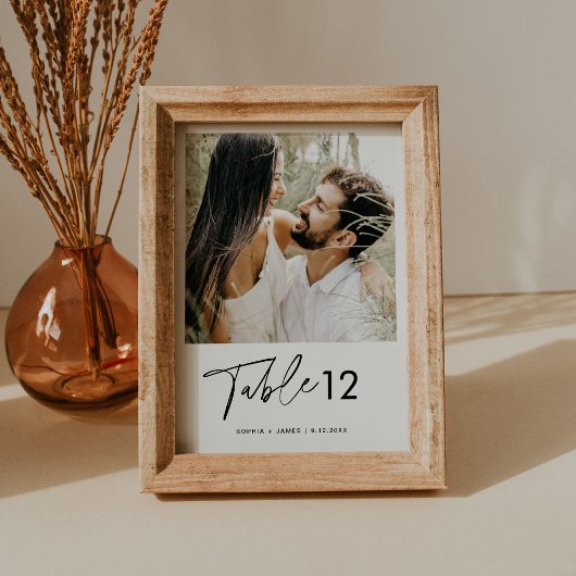 EVERLEIGHミニマリストフォトテーブル番号5x7 招待状