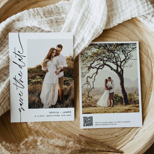 EVERLEIGHミニマリスト写真Save The Date Card 招待状