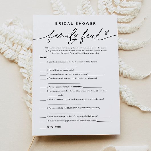 EVERLEIGHミニマルブライダルシャワー調査がゲーム 招待状