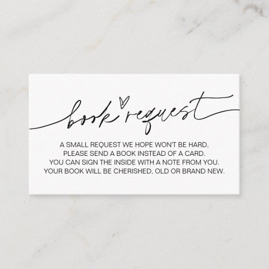 EVERLEIGHミニマルベビーブックリクエストの挿入 エンクロージャーカード (正面)