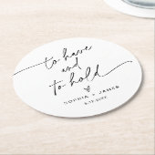 EVERLEIGHミニマル結婚リストのラウンドコースター ラウンドペーパーコースター (アングル)