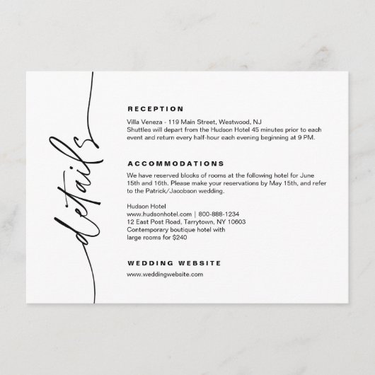 EVERLEIGHミニマル結婚リストの詳細エンクロージャ エンクロージャーカード (正面)