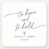 EVERLEIGHミニマル結婚リストスクエアコースター スクエアペーパーコースター (正面)