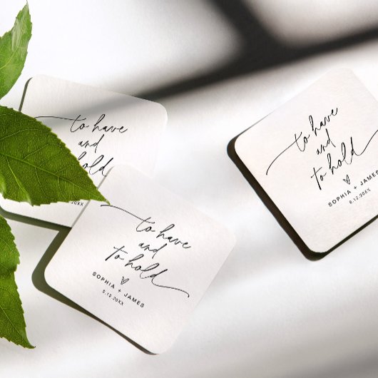 EVERLEIGHミニマル結婚リストスクエアコースター スクエアペーパーコースター