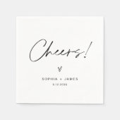 EVERLEIGHミニマル結婚リスト応援カクテル スタンダードカクテルナプキン (正面)