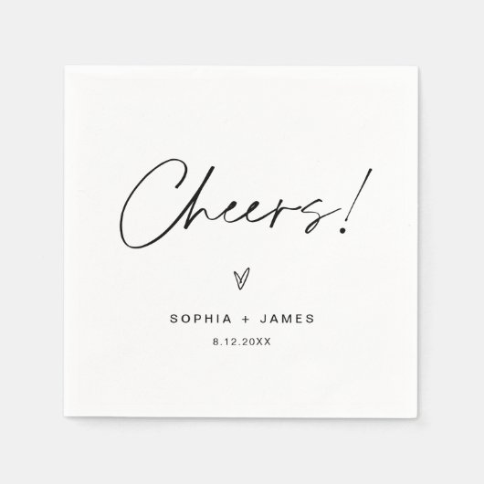 EVERLEIGHミニマル結婚リスト応援カクテル スタンダードカクテルナプキン (正面)