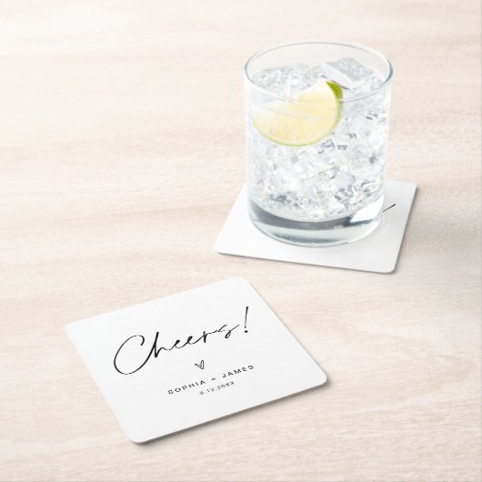 EVERLEIGHミニマル結婚リスト応援コースター スクエアペーパーコースター (インサイチュ)