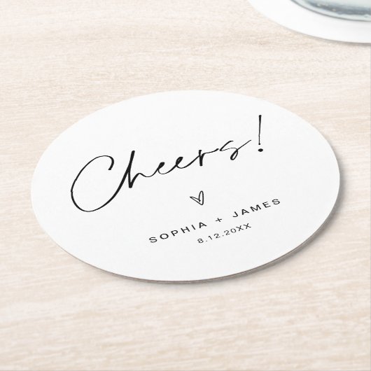 EVERLEIGHミニマル結婚リスト応援ラウンドコースター ラウンドペーパーコースター (アングル)