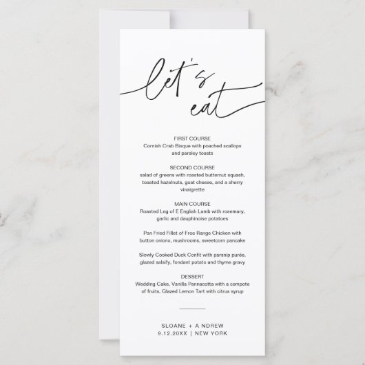 EVERLEIGHミニマ結婚リストのメニュー4x9 (正面)