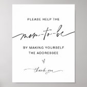 EVERLEIGH住所エンベロープベビーシャワーサイン ポスター (正面)