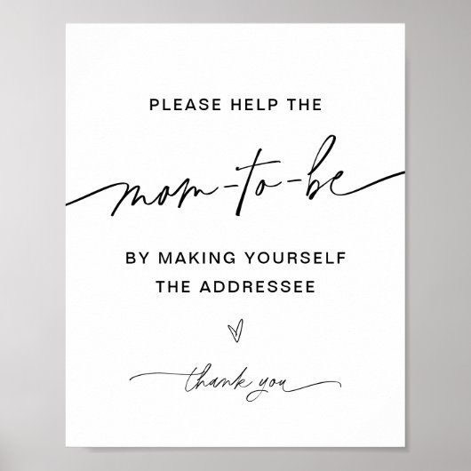 EVERLEIGH住所エンベロープベビーシャワーサイン ポスター (正面)