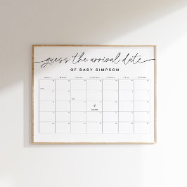 EVERLEIGH到着日を推測ベビーシャワー16x20 ポスター