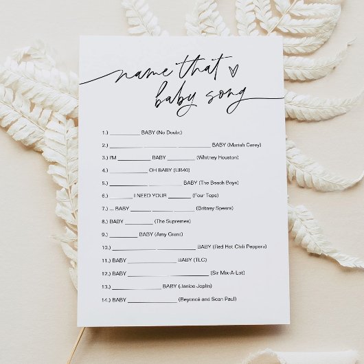 EVERLEIGH名前そのベビーソングゲームカード 招待状