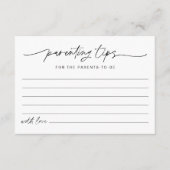 EVERLEIGH子育てのヒント赤ちゃんシャワーアドバイスカード エンクロージャーカード (正面)