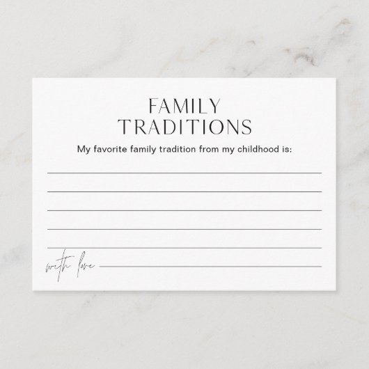 EVERLEIGH家族の伝統ベビーシャワーカード エンクロージャーカード (正面)