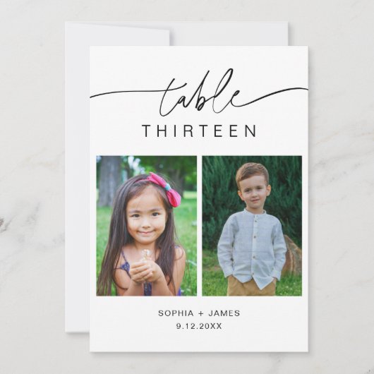 EVERLEIGH幼少期の写真テーブル番号カード5x7 招待状 (正面)