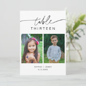 EVERLEIGH幼少期の写真テーブル番号カード5x7 招待状 (スタンド正面)