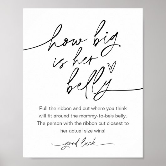 EVERLEIGH彼女の腹の赤ちゃんシャワーゲームの大きさ ポスター (正面)
