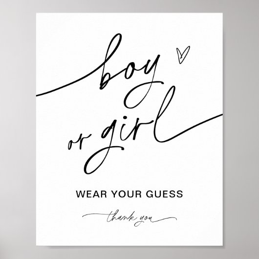 EVERLEIGH男の子または女の子のジェンダーゲームサイン ポスター (正面)