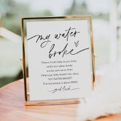 EVERLEIGH私の水は赤ちゃんシャワーゲームサインを壊した ポスター