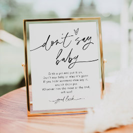 EVERLEIGH言わないベビーゲームサイン ポスター