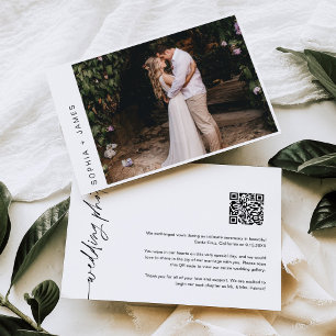 EVERLEIGH ミニマル Elopementの結婚発表 招待状