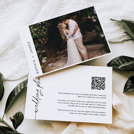 EVERLEIGH ミニマル Elopementの結婚発表 招待状