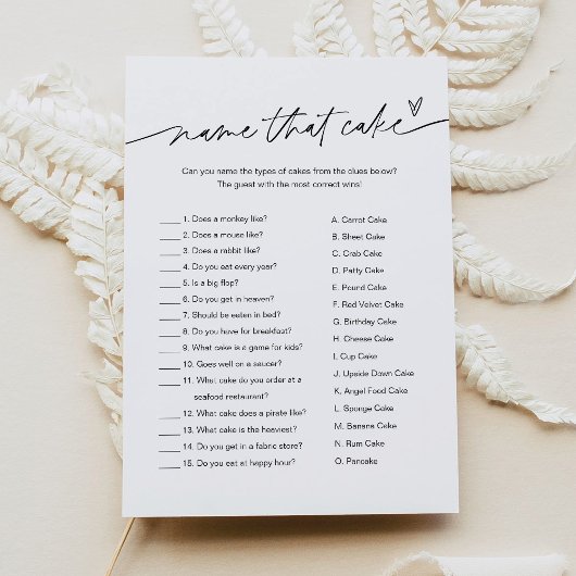 EVERLEIGH 名前で当てて ケーキ ブライダルシャワーのゲームカード 招待状