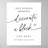 EVERLEIGH 飾 A Block Baby Shower Game Sign ポスター (正面)