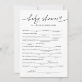 EVERLEIGH Baby Shower Libs，ゲームに空白の記入 招待状 (正面)