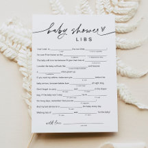 EVERLEIGH Baby Shower Libs，ゲームに空白の記入