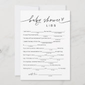 EVERLEIGH Baby Shower Libs，ゲームに空白の記入 招待状 (正面)